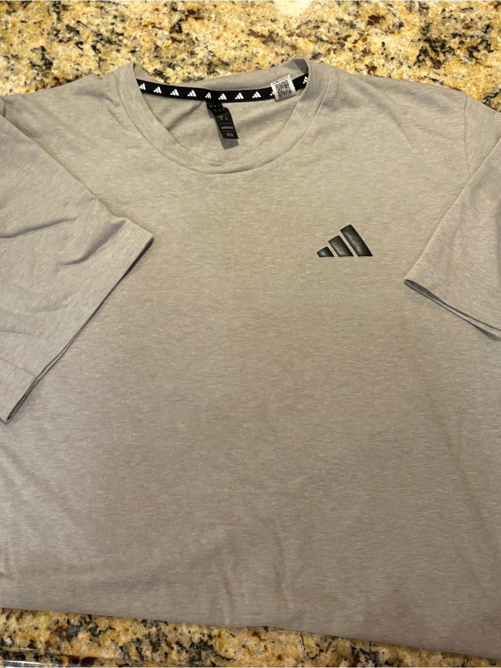 adidas Gray Short Sleeve Tee with Black Logo